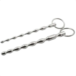 Beaded Stainless Steel Urethral Sound 2pcs Set BDSM