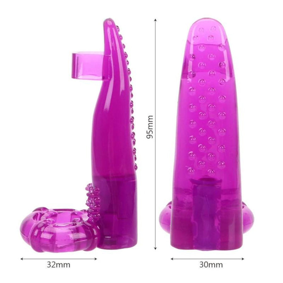 Tongue-Shaped Foreplay Vibrating Cock Ring BDSM, gallery view 6
