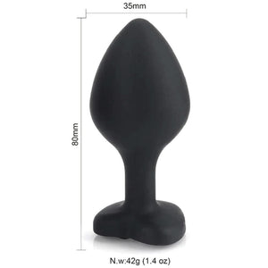 Black Silicone Jeweled Butt Plug Set BDSM