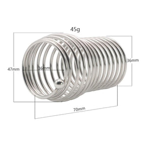 Anneau de gland en acier inoxydable à double boule BDSM