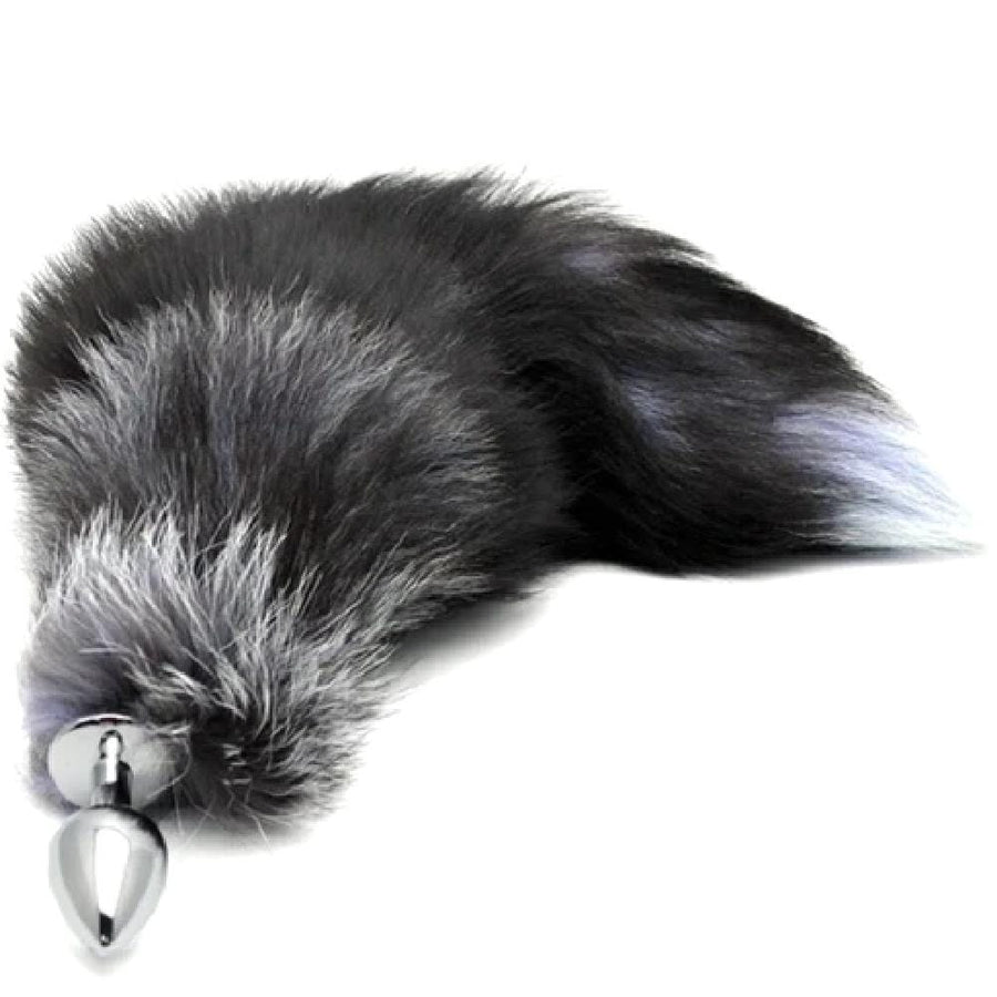 Foxy Gray Ash Tail Plug 17 Inches Long BDSM, gallery view 6