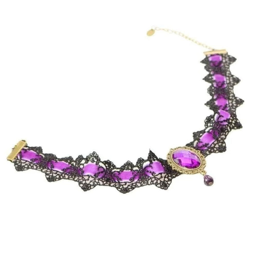 Rhinestone-Encrusted Sexy Lace Chokers, gallery view 5