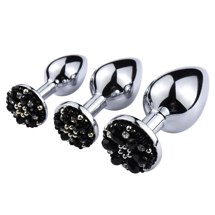 Queen's Diamond Jeweled Plug, 3-Piece Set BDSM product view