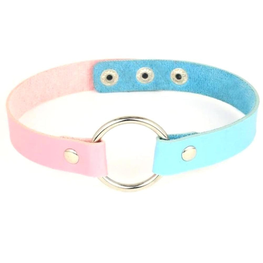 BDSM Colorful Synthetic Leather Choker, gallery view 7