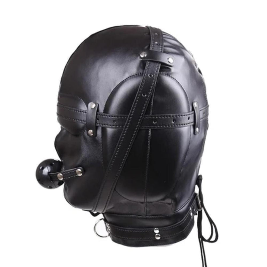 Leather Sensory Deprivation Mask BDSM, gallery view 3