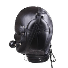 Load image into Gallery viewer, Leather Sensory Deprivation Mask BDSM
