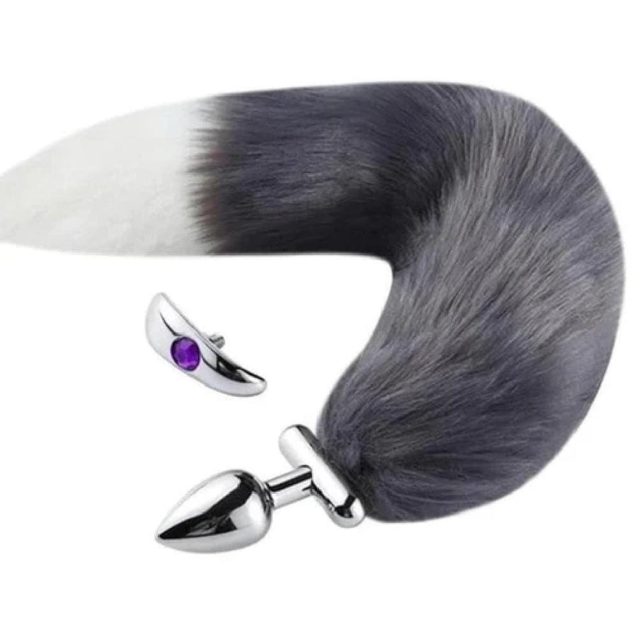 Flexible and Removable Fur Metallic Tail Butt Plug, gallery view 6