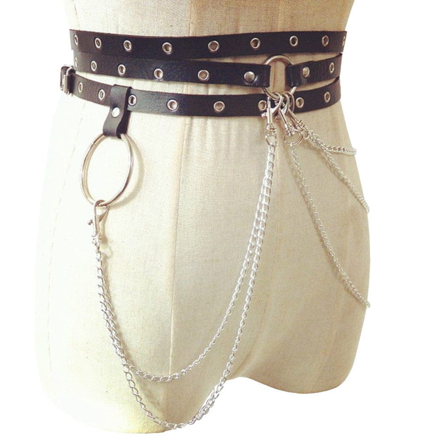 Leather and Chains BDSM Belt BDSM, gallery view 2