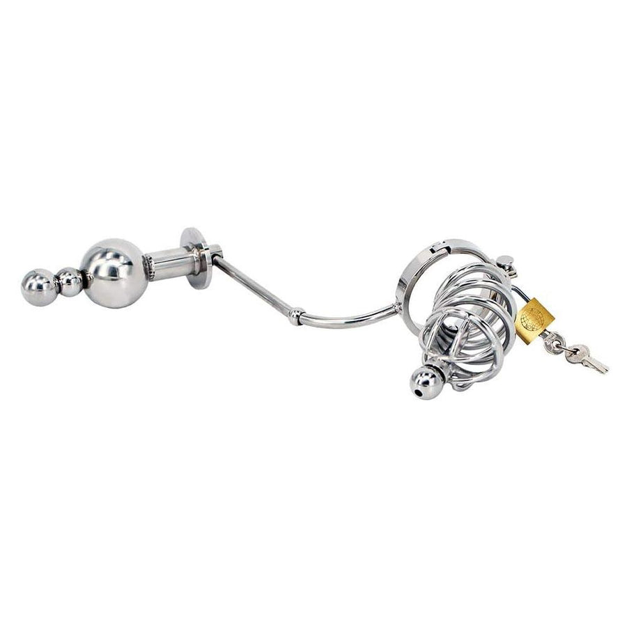Chastity Butt Plug - Chastity Cage with Butt Plug, gallery view 4