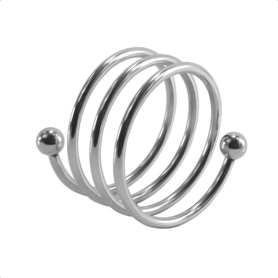 BDSM Spiral Enclosure Silver Cock Ring, gallery view 5
