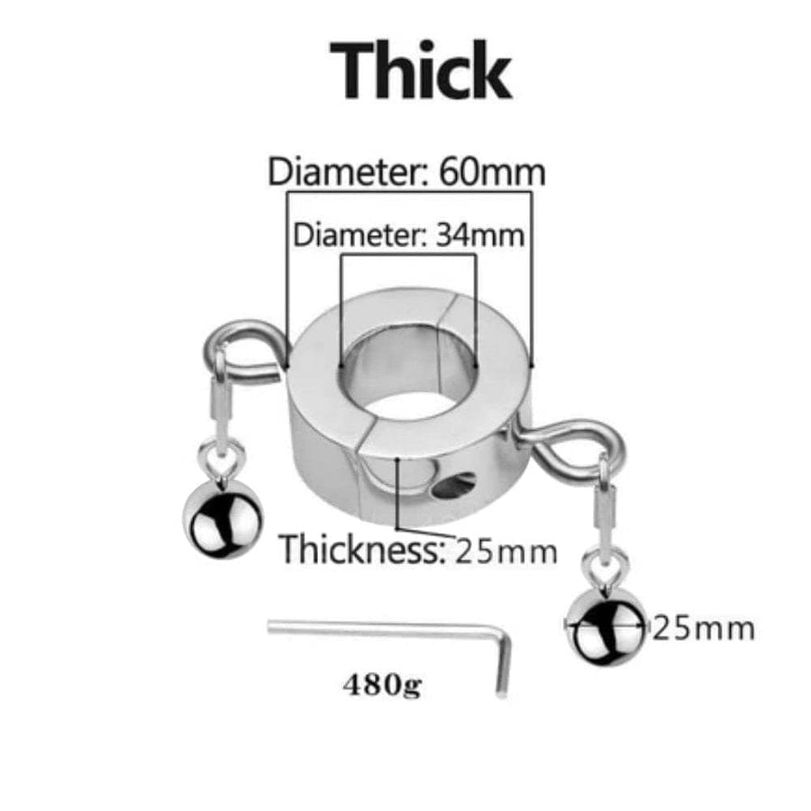 Metallic Testicle Stretcher Weights BDSM, gallery view 11