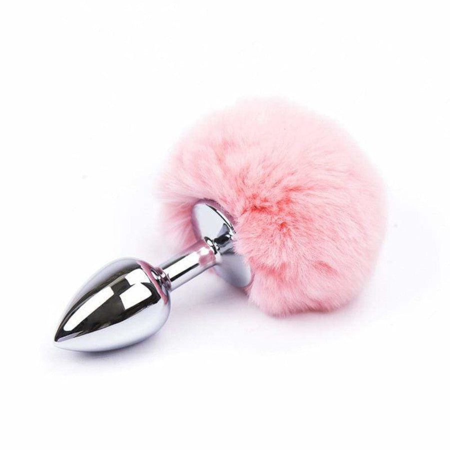 3" Bunny Tail Stainless Steel Plug bdsm size guide, gallery view 2