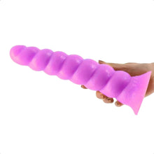 Lade das Bild in den Galerie-Viewer, Erotischer Spiral-Dildo, groß, lila, mit Saugnapf, BDSM
