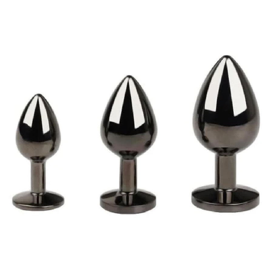 Gunmetal Rainbow-Colored Jewel Metal Butt Plug BDSM, gallery view 9