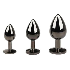 Gunmetal Rainbow-Colored Jewel Metal Butt Plug BDSM