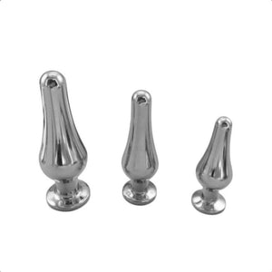 Birnenförmiger Buttplug mit Schmucksteinen, 3er-Set, BDSM