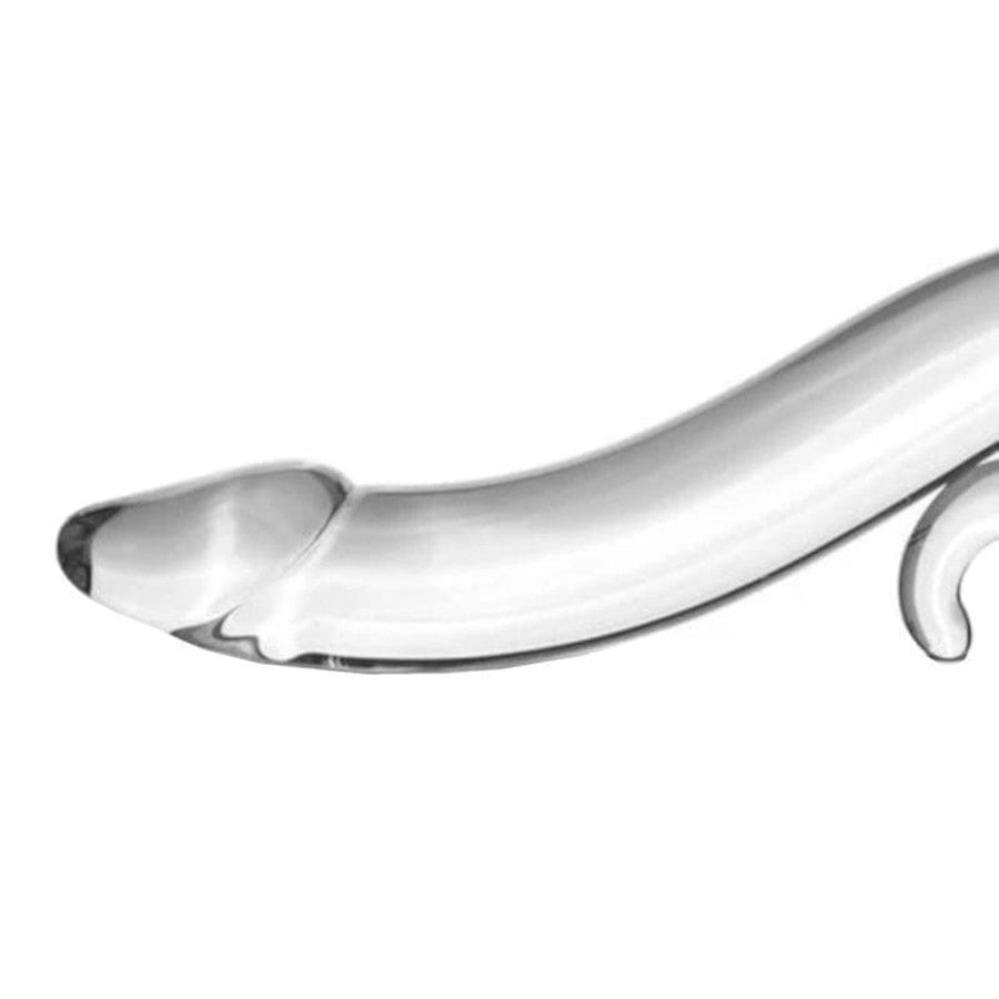 BDSM Smooth Tentacle Crystal Curved Glass Dildo, gallery view 5