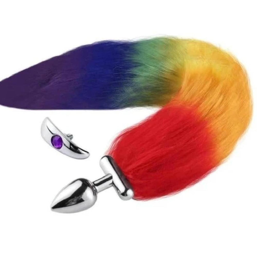 Flexible and Removable Fur Metallic Tail Butt Plug, gallery view 7
