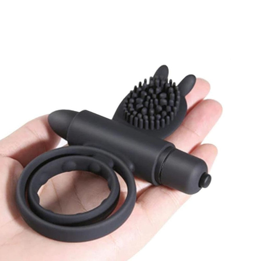 Clit-Friendly Vibrating Dual Cock Ring, gallery view 3