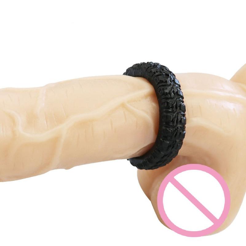Thick Black Silicone Cock Ring BDSM, gallery view 4