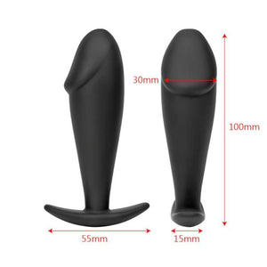 Plug anal pour débutant en bite noire mignonne de 3,94 pouces de long BDSM