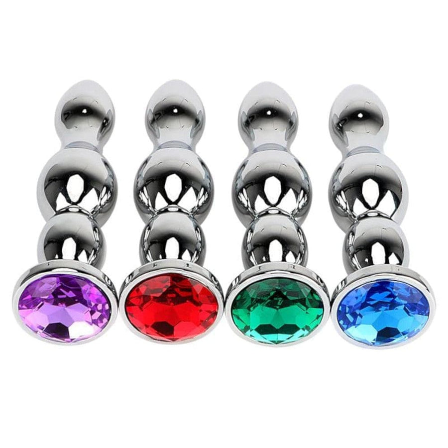 Stainless Tower Jeweled Butt Plug BDSM product view