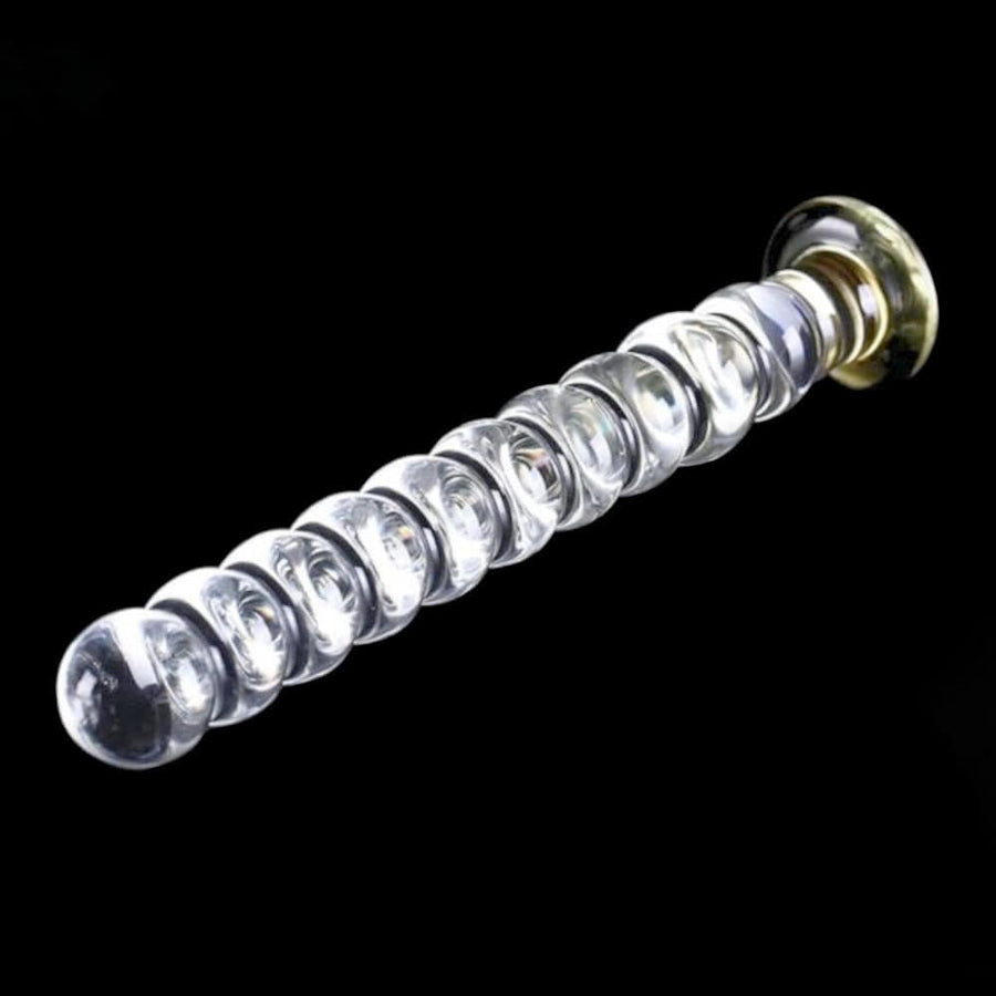 Luxurious Beaded 10 Inch Large Glass Dildo BDSM, gallery view 8