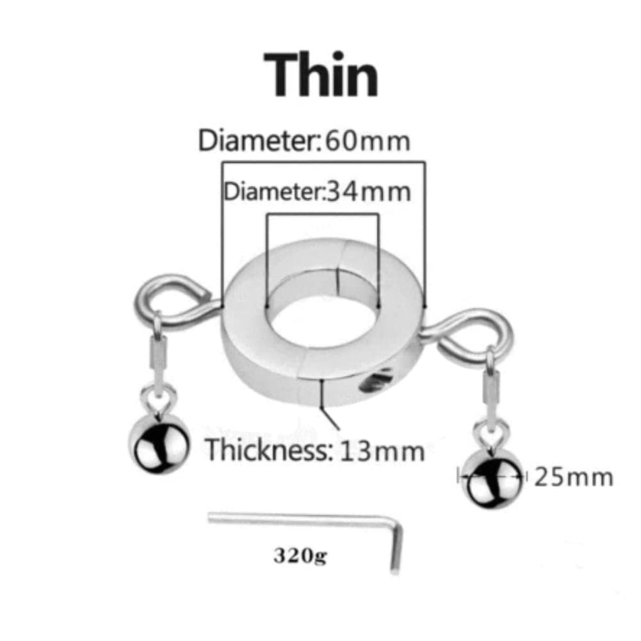 Metallic Testicle Stretcher Weights BDSM, gallery view 12