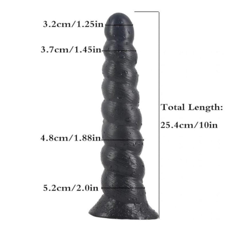 Erotic Spiral Big Black Dildo With Suction Cup BDSM, gallery view 7