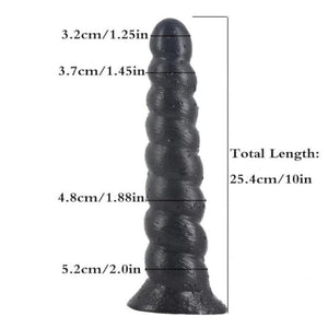 Erotischer Spiral-Großer schwarzer Dildo mit Saugnapf BDSM