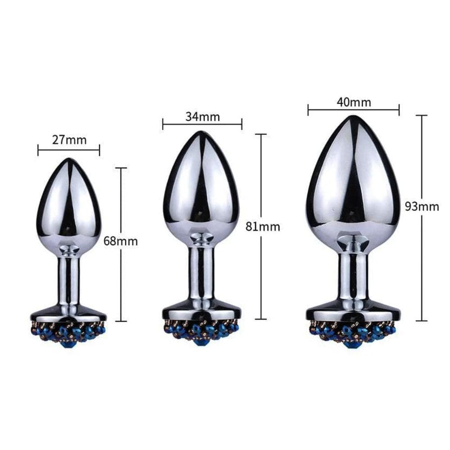 Queen's Diamond Jeweled Plug, 3-Piece Set BDSM, gallery view 7