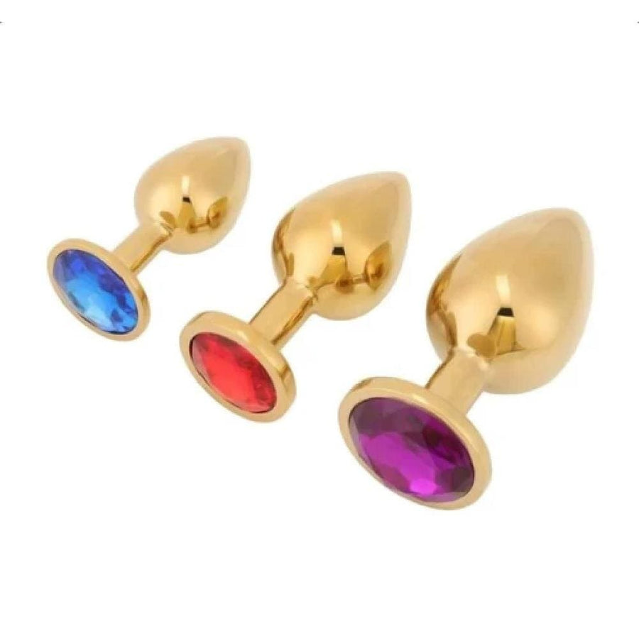 Stunning Gold Princess Butt Plug 3 Piece Set BDSM, gallery view 7