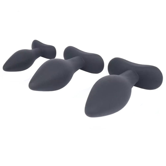 Black Silicone Butt Plug Training SeT product view
