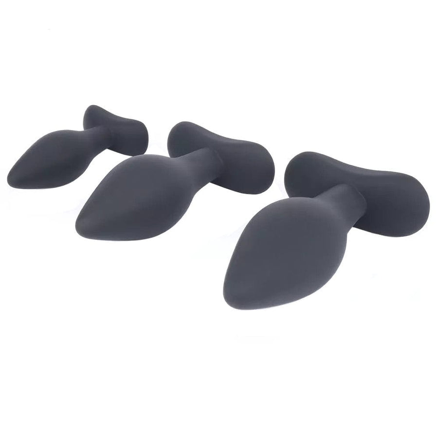 Black Silicone Butt Plug Training SeT product view
