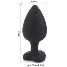 Load image into Gallery viewer, Black Silicone Jeweled Butt Plug Set BDSM
