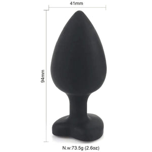 Black Silicone Jeweled Butt Plug Set BDSM