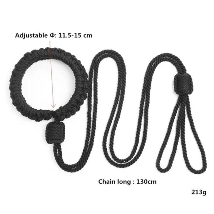 Natural Cotton Rope Bondage Collar, gallery view 7