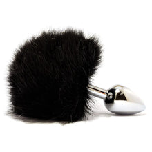 Load image into Gallery viewer, Black Stainless Steel Bunny Tail Plug BDSM
