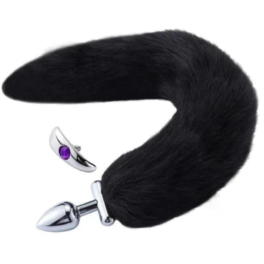 Flexible and Removable Fur Metallic Tail Butt Plug, gallery view 8