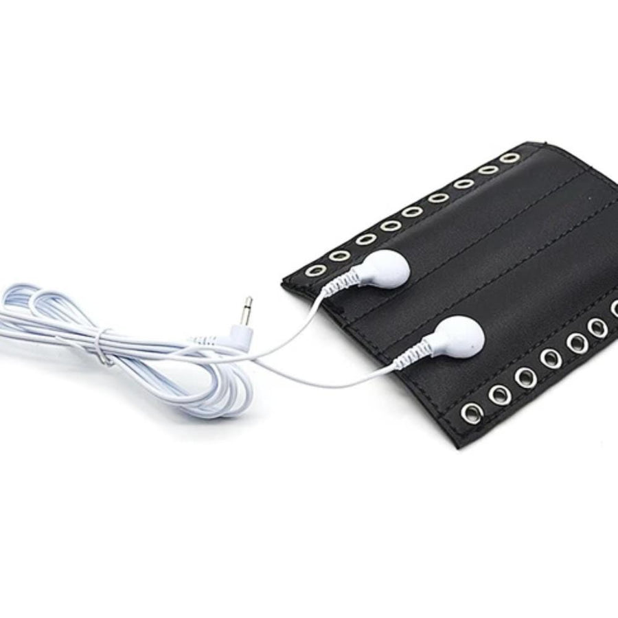 Leather Sleeve Penis Electro Torture Instrument BDSM, gallery view 4