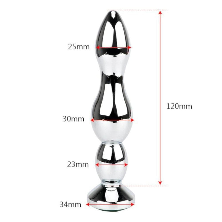 Stainless Tower Jeweled Butt Plug BDSM, gallery view 8