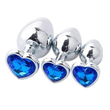 Load image into Gallery viewer, Heart-Shaped Crystal Jeweled Plug Set
