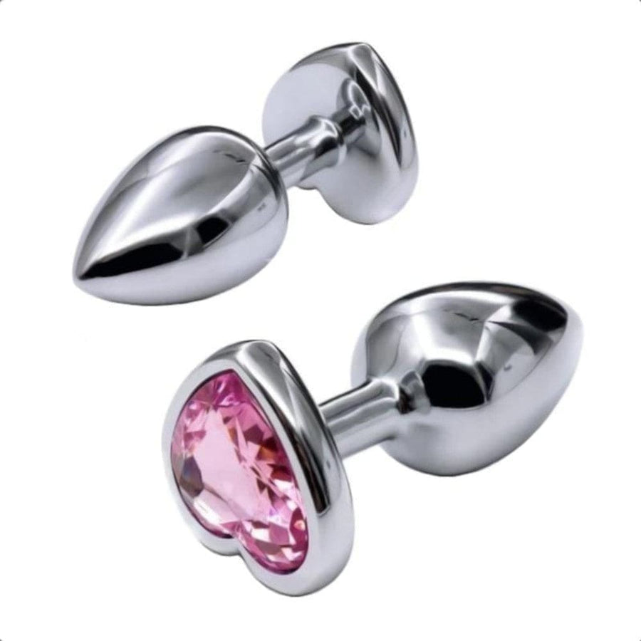 Pink Jewel Heart-Shaped Butt Plug With Vibrator BDSM, gallery view 6