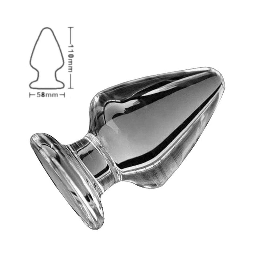 3 Sizes Large Transparent Glass Butt Plug, gallery view 3