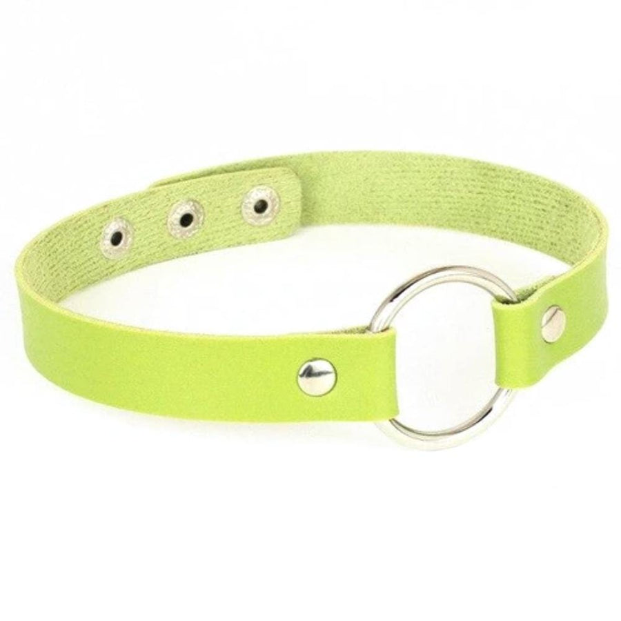 BDSM Colorful Synthetic Leather Choker, gallery view 9