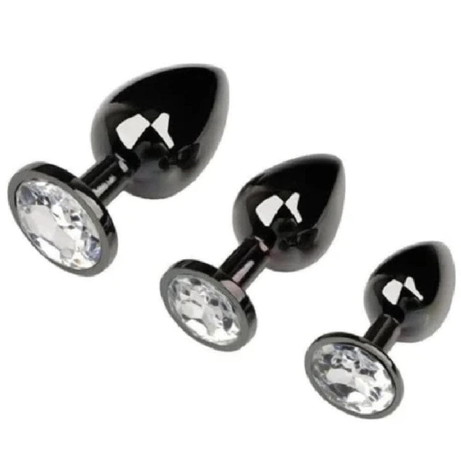 Gunmetal Rainbow-Colored Jewel Metal Butt Plug BDSM, gallery view 4