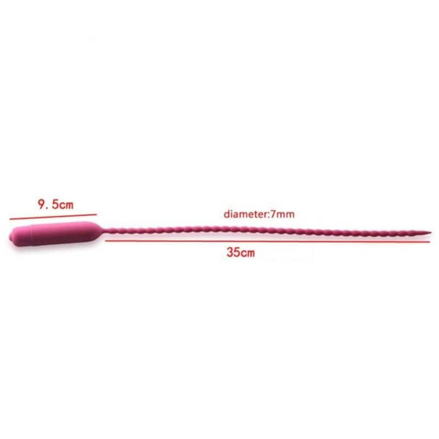 Long Vibrating Beaded Silicone Penis Plug BDSM, gallery view 8