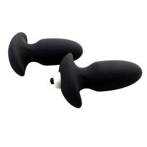 Hollow Silicone Vibrating Butt Plug 4.13 Inches Long