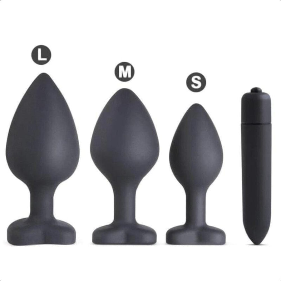 Silicone Anal Training Kit With Extra Vibrator 4pcs BDSM, gallery view 7