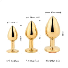 Lade das Bild in den Galerie-Viewer, Atemberaubendes goldenes Princess-Buttplug-3-teiliges BDSM-Set
